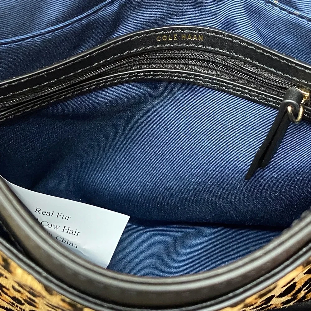 Cole Haan Leopard Print Shoulder Bag Purse - Picture 7 of 7